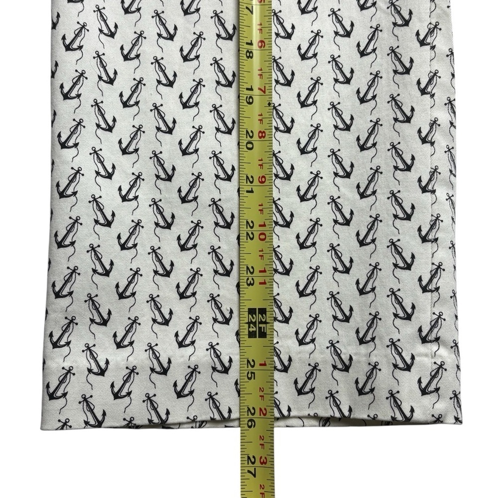 J Crew City Fit Straight Leg Cropped Anchor Printed Pants Size 14 Nautical - Picture 10 of 13